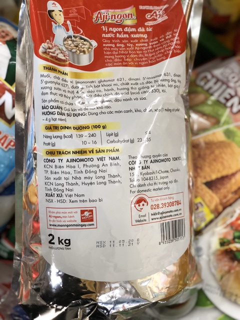 HẠT NÊM AJI-NGON 2KG CHO BẾP CHUYÊN NGHIỆP