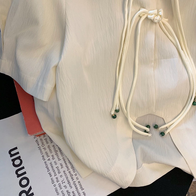 Áo Sơ Mi Cổ Đứng Phong Cách retro Thời Trang Mùa Hè Cho Nữ