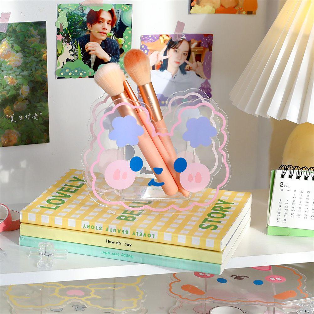 PEWANY Hộp Đựng Bút Bằng Acrylic Trong Suốt Hình Gấu / Thỏ Hoạt Hình Dễ Thương