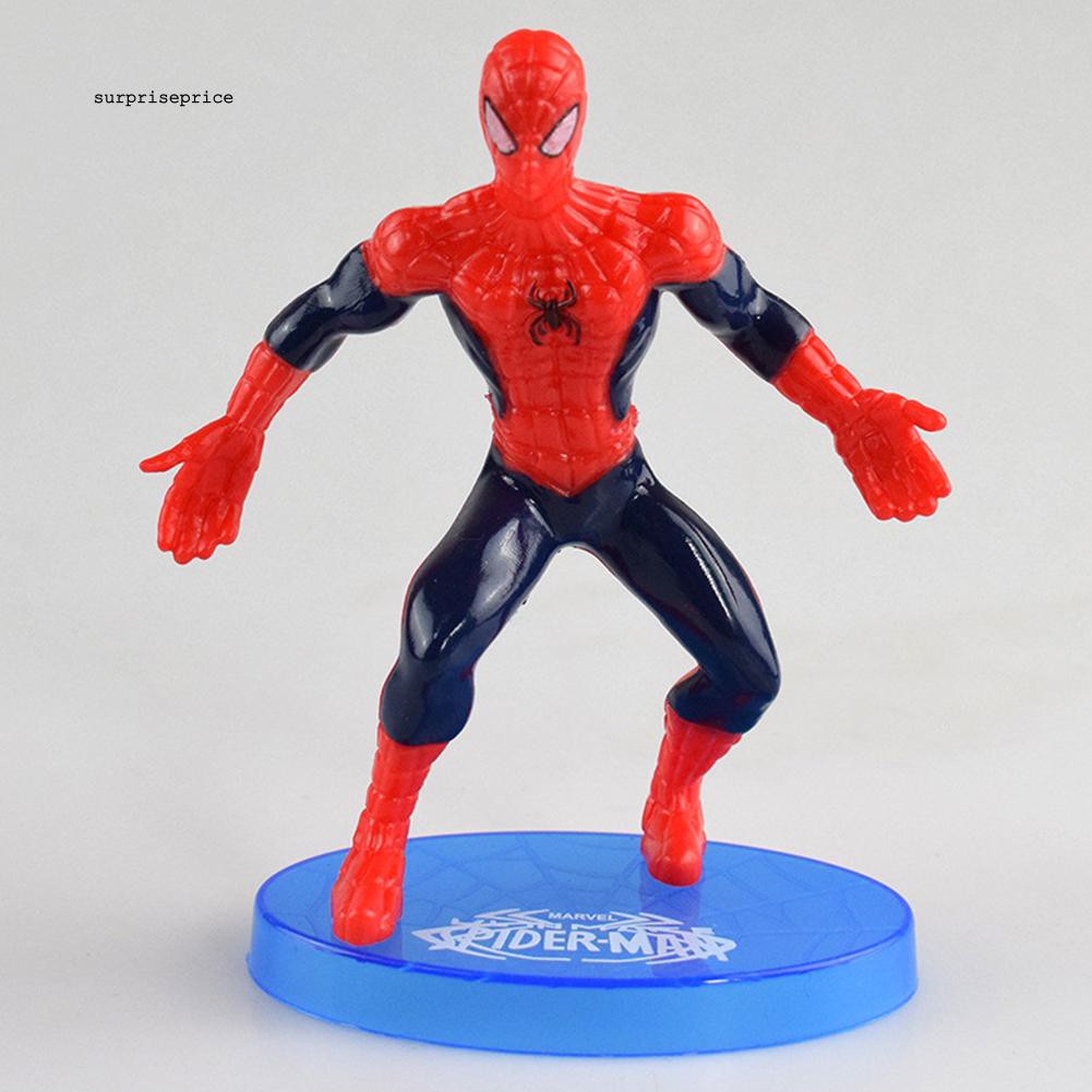 Bộ 7 mô hình đồ chơi người nhện trang trí bánh kem