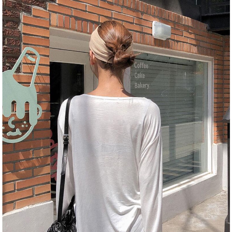 Băng Đô Cài Tóc Bản Rộng Co Giãn Phong Cách Âu Mỹ Màu Sắc Đơn Giản Thời Trang Cho Nữ