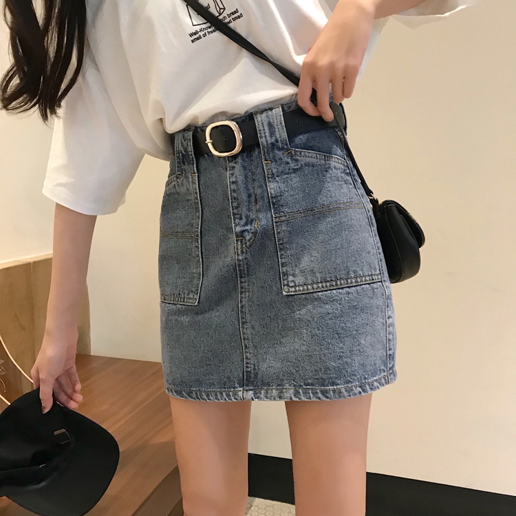 Chân váy denim form chữ a xinh xắn cho nữ