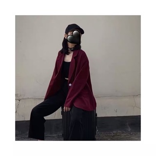 Áo Blazer đỏ đô một cúc