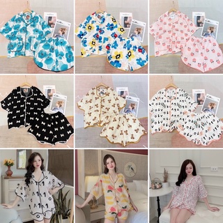 Bộ Mặc Nhà Pijama Lụa Mango Cộc Đùi Size Dưới 65kg