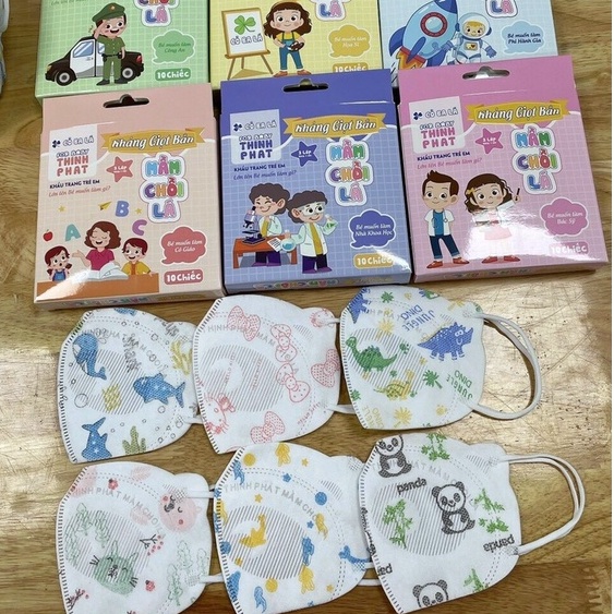 hộp 10 cái khẩu trang 3D cho bé