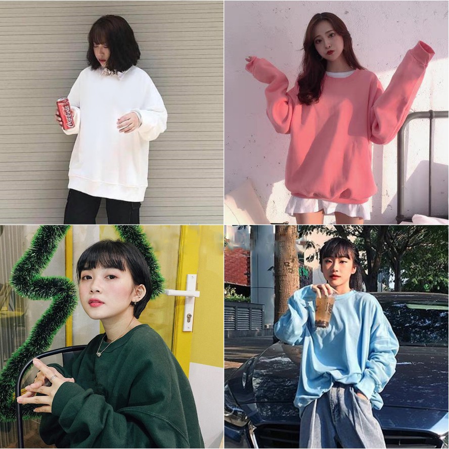 Áo SWEATER BasicTrơn 8 Màu Unisex