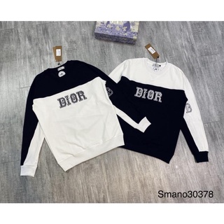 Áo nỉ Dior phối trắng đen chữ thêu hottrend - Áo nỉ nam nữ 2021