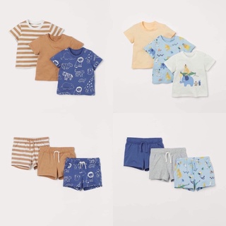 Set áo cotton bé trai họa tiết bắt mắt. Hàng chuẩn auth HM.