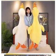 GỐI ÔM HÌNH CHÚ VỊT TRẦM CẢM VỊT NẰM SIZE LỚN VẢI 4 CHIỀU CO GIẢN CAO CẤP MINISO