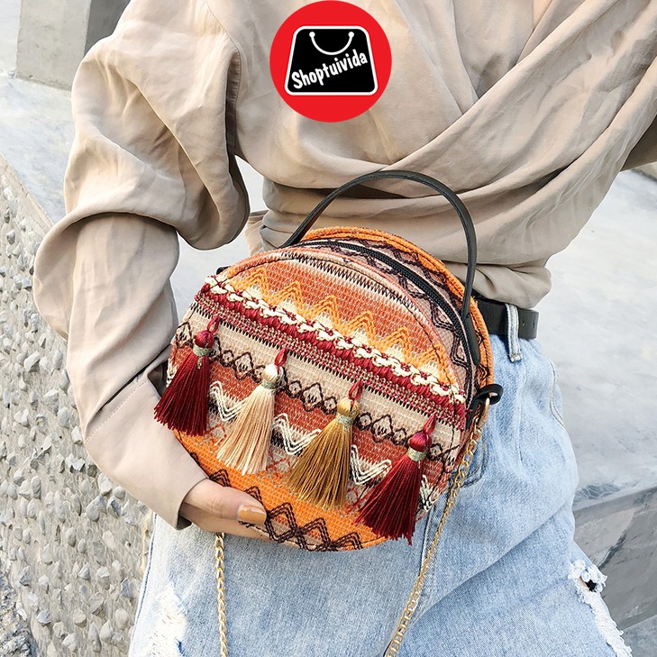 TÚI ĐEO CHÉO NỮ THỔ CẨM XINH ĐẸP - E6622