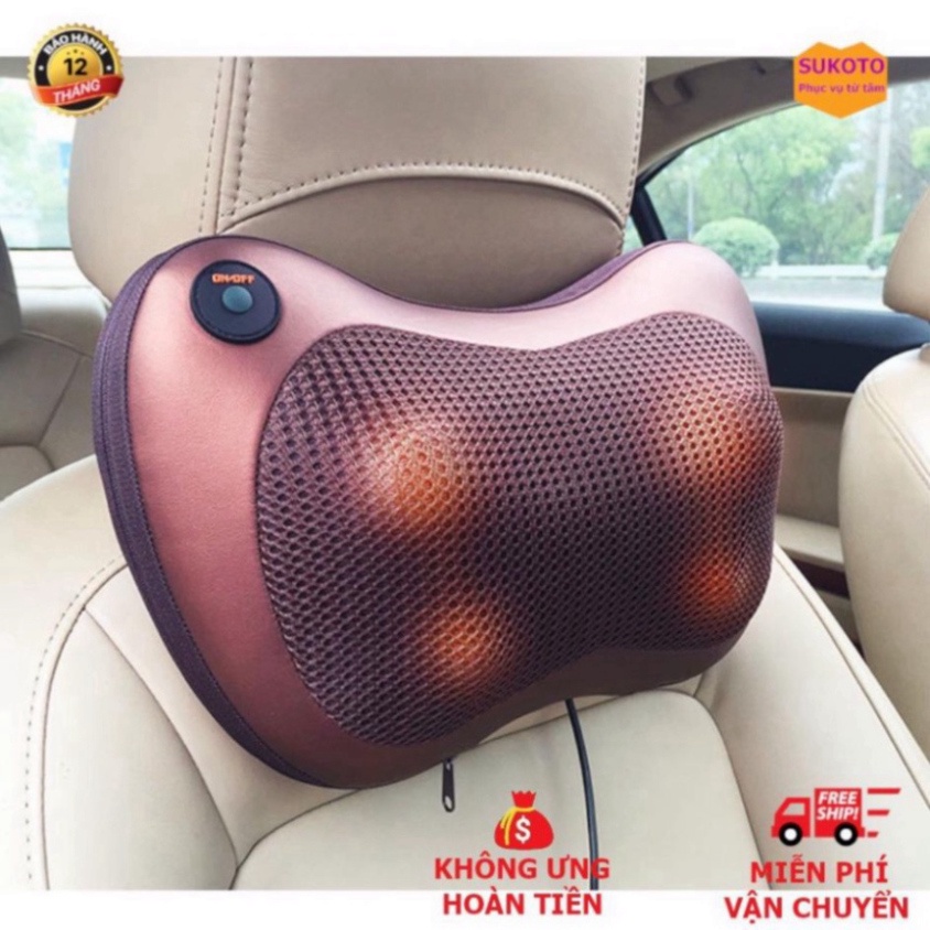 Gối Massage Hồng Ngoại 8 Bi 2 Chiều Cao Cấp - Máy, Gối Mát Xa Cổ Vai Gáy Chính Hãng Công Nghệ Nhật Bản - GMX4