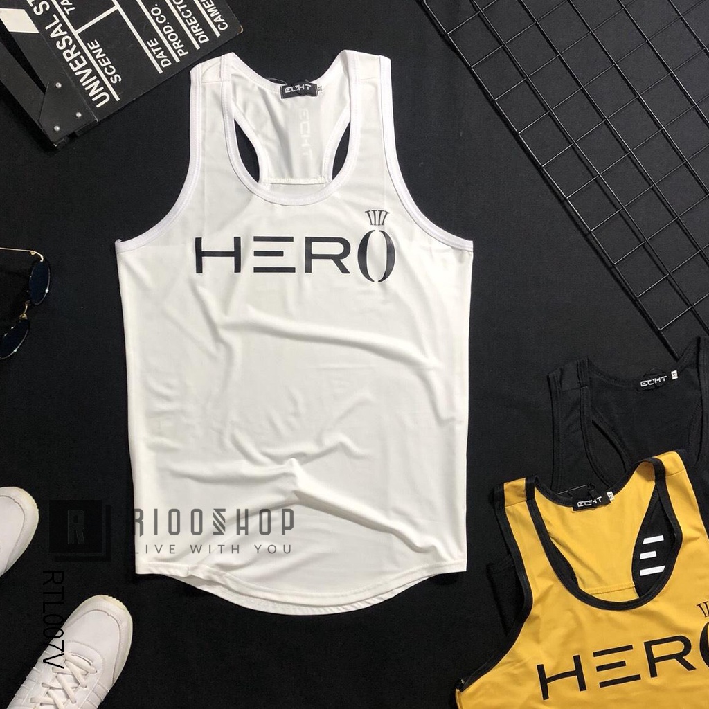 Áo thun ba lỗ nam Tanktop Hero cực đẹp RTL007 - áo phông nam tập gym cao cấp Riooshop