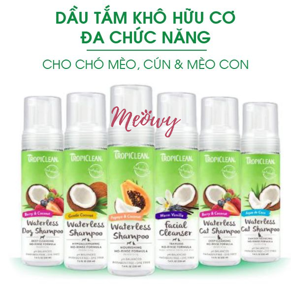 Sữa tắm khô SPA TROPICLEAN 220ml cho chó mèo
