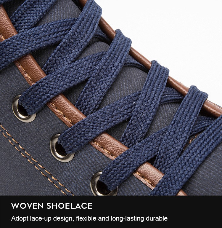 Giày sneaker nam cột dây bằng vải canvas cổ cao cá tính thời trang