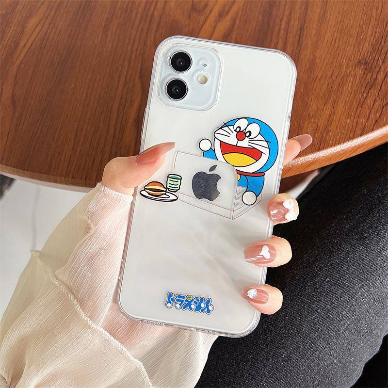 Cartoon Doraemon Apple 11 Phone Case 13pro Cute 12 Transparent Drop-Resistant 14pro Protective Case Silicone Soft rpdQ