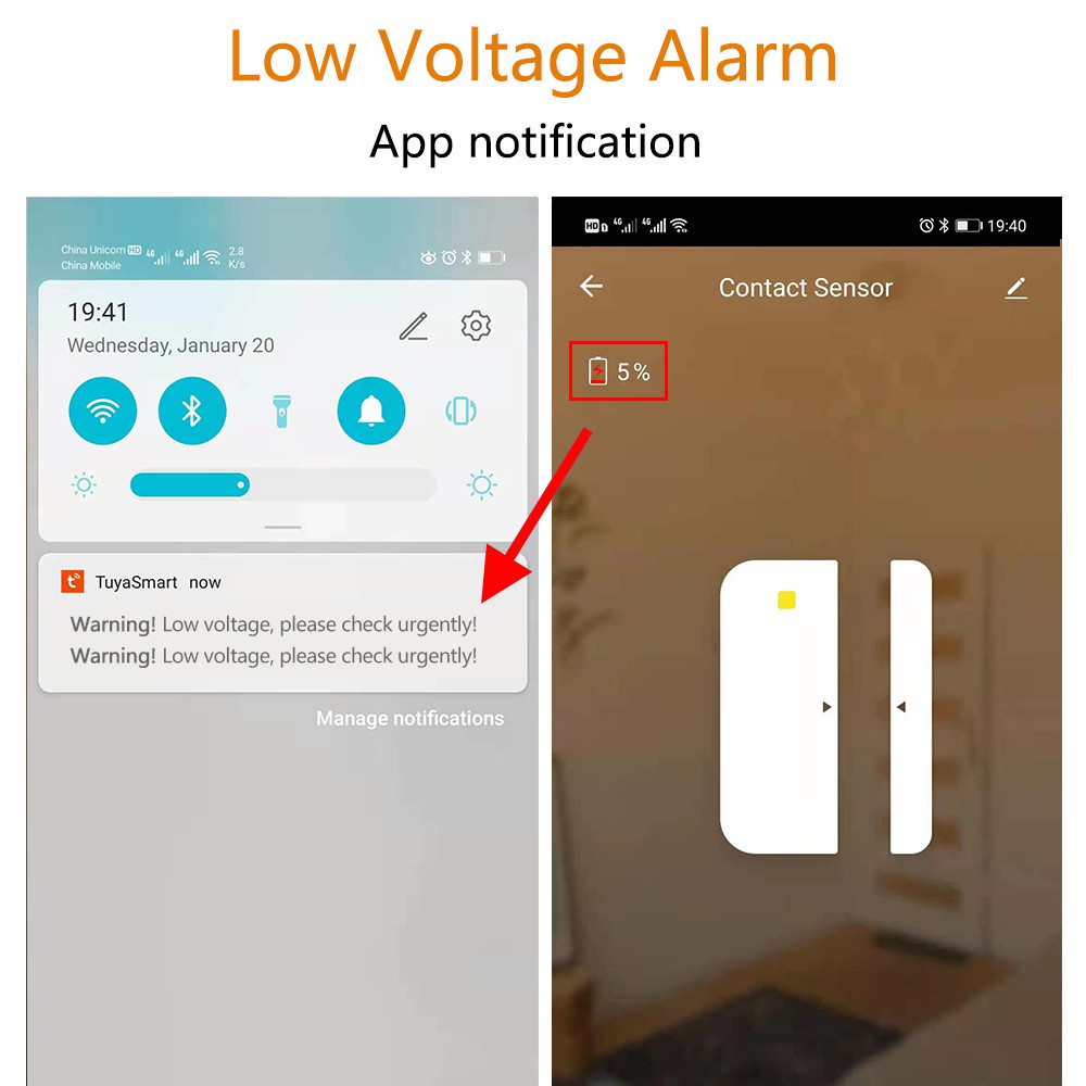 Thiết Bị Báo Động Cảm Biến Mở Cửa Wifi Thông Minh Bảo Vệ An Toàn Cho Nhà Ở