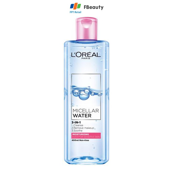 [Mã FMCG8 - 8% đơn 199K] Nước Tẩy Trang Dưỡng Ẩm 3-in-1 L'Oreal Paris Micellar Water Moisturizing 400ml