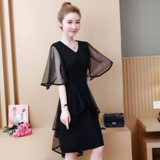 Đầm cát hàn nữ phối voan