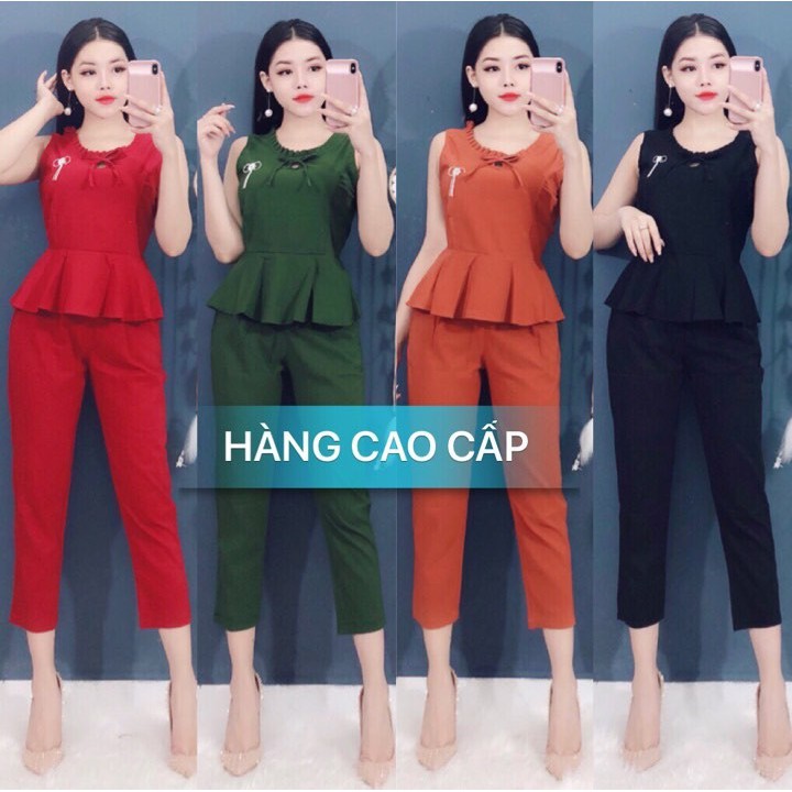 SÉT BỘ CAO CẤP KAKI LỤA NƠ CỔ HÀNG LOAI 1-SB72