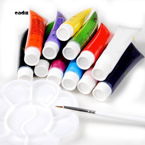 Bộ cọ vẽ móng tay nghệ thuật + 12 bột màu khác nhau + bảng pha màu DIY tiện lợi