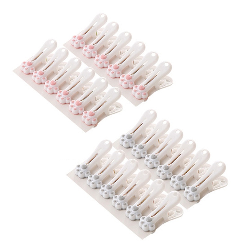 Bộ 12 Kẹp Quần Áo Mini Hình Chân Mèo Dễ Thương Chống Nhăn Cho Phòng Ngủ / Ký Túc Xá