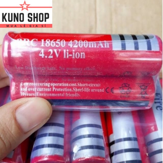 [Rẻ Vô Địch] Pin 3.7V Ultrafire Đỏ Dung Lượng 4200mAh - Dùng Cho Quạt Cầm Tay & Đèn Pin.