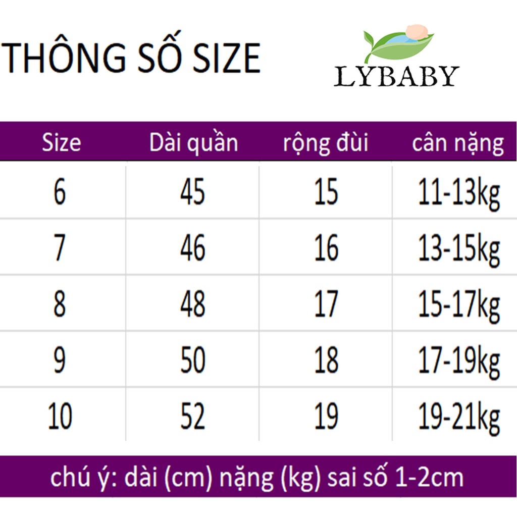 quần dài cho bé trai bé gái LYBABY quần dài thun gân cho bé QCD13