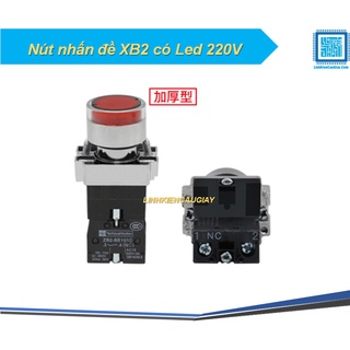 Nút nhấn đề XB2 có Led 220V
