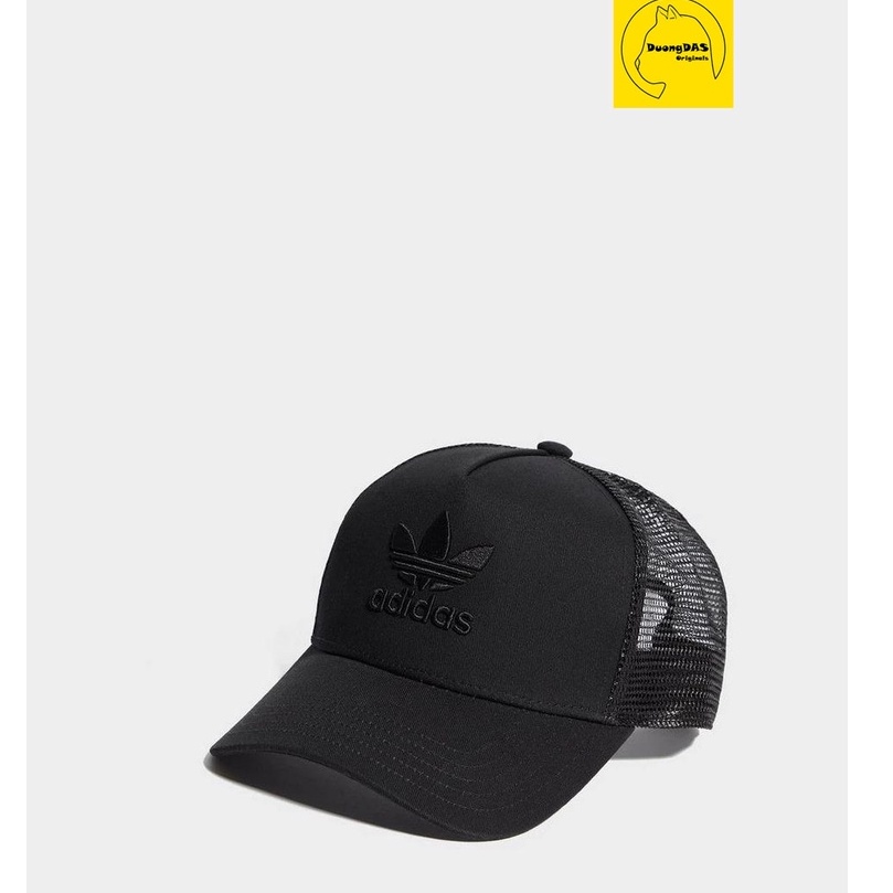 Mũ Adidas nam H02 Trefoil Trucker Cap All Black Dv0170