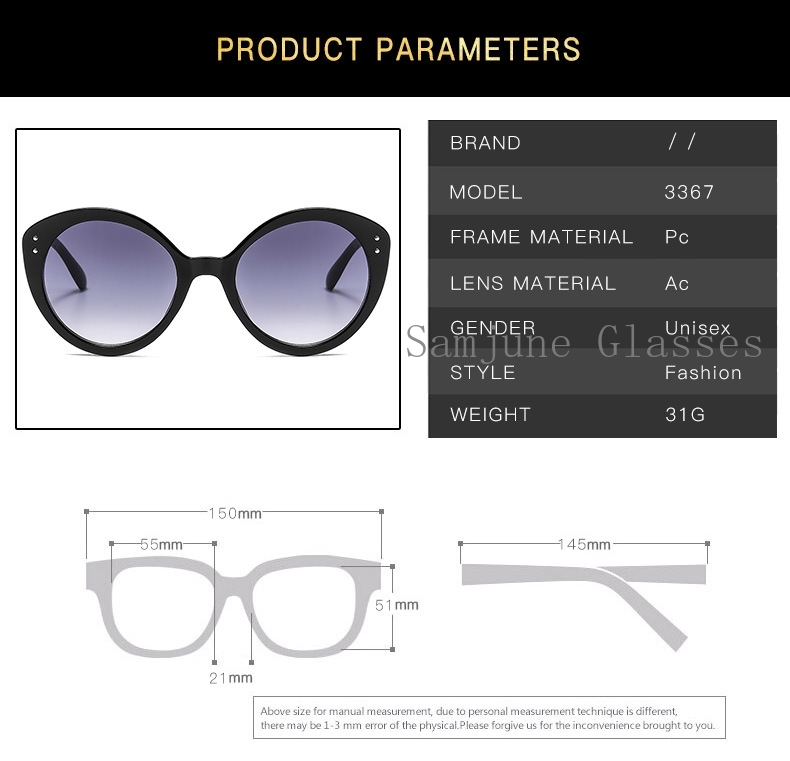 Kính Mát SAMJUNE Gọng Mắt Mèo Thời Trang Cho Nữ