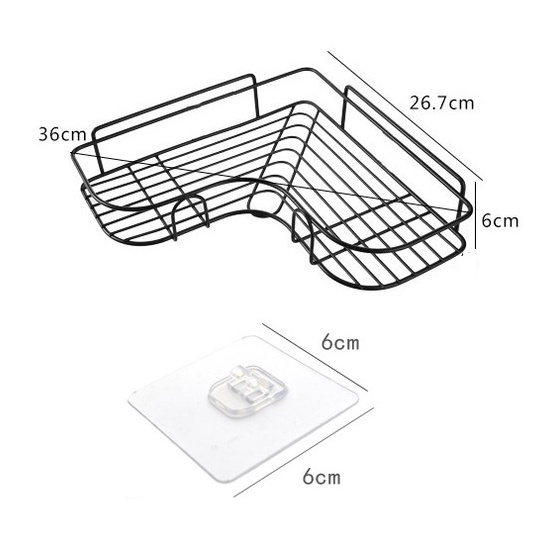 (Sỉ 23k) Kệ Góc Tam Giác Kim Loại Sơn Tĩnh Điện Để Đồ Kệ Nhà Tắm Dán Tường H238