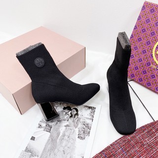 Bốt len lửng tory burch gót tráng gương fullbox