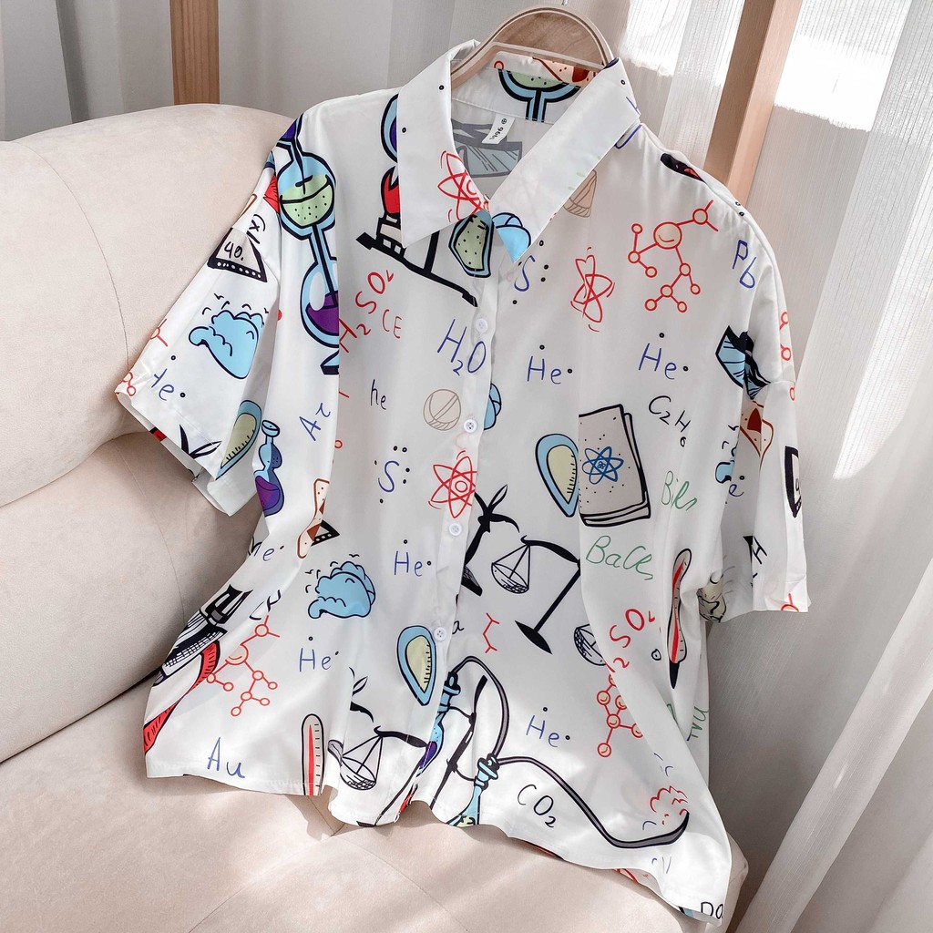 Áo sơ mi tay ngắn cổ bẻ in họa tiết 3800 ulzzang thời trang Fmstyle Saigon 21SU01A961315 | BigBuy360 - bigbuy360.vn