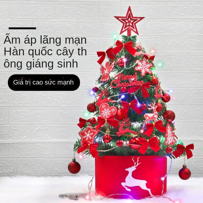 Cây thông noel nhà máy tính để bàn 60cm được mã hóa cây nhỏ gói trang trí trung tâm mua sắm đồ giáng sinh màu đỏ