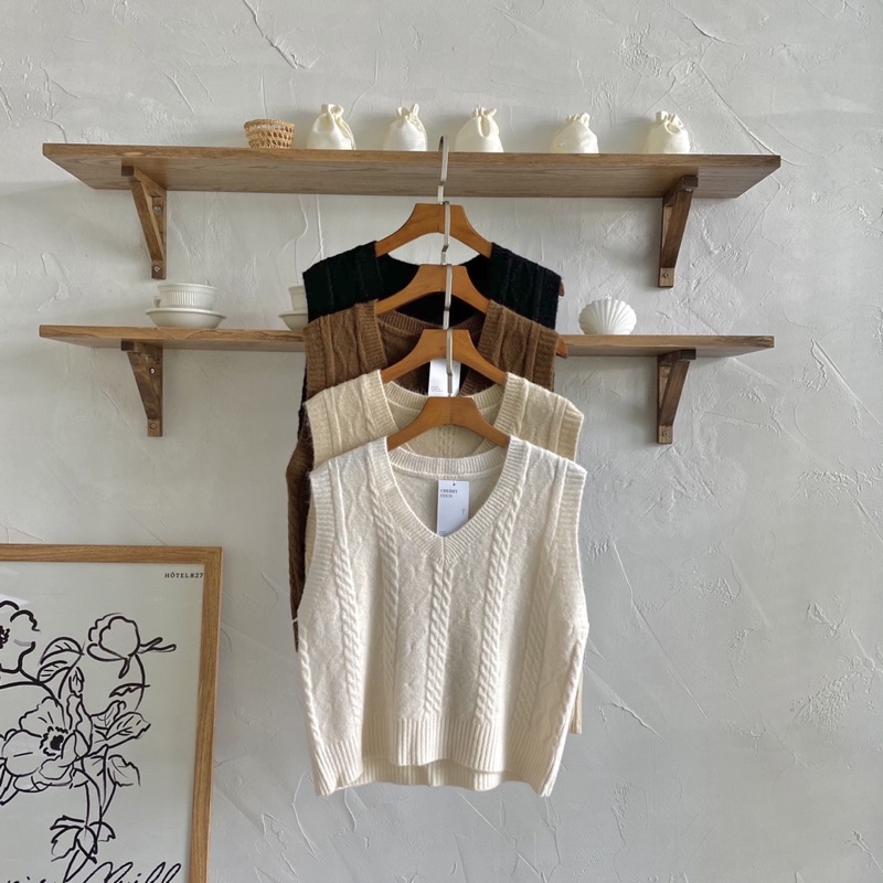 Áo gile len vặn thừng vừa 11113 CHERRYCOCO | BigBuy360 - bigbuy360.vn