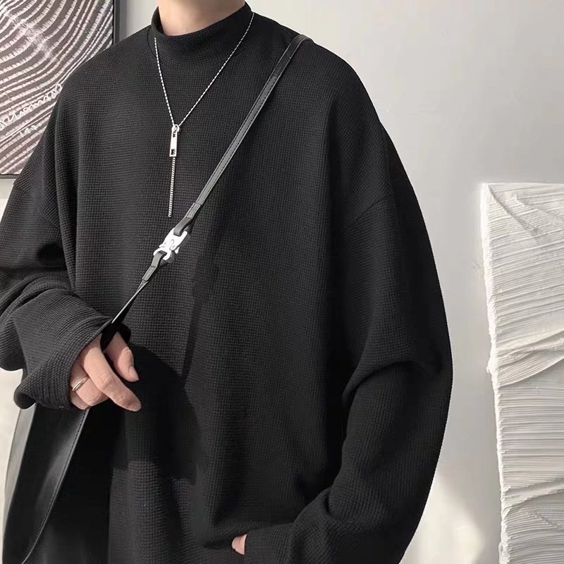 Áo thun nam tay dài form rộng cổ lọ phong cách Hàn Quốc thời trang cho nữ 2023 simple unisex bigsize áo kiểu tay dài áo thun cổ tròn base top