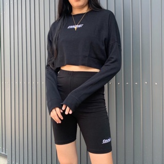 Errorist- Áo crop tay dài đen