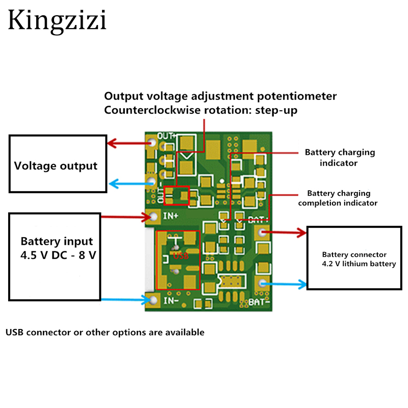 Mô Đun Sạc Pin Li-Ion 3.7v 9v 5v 2a