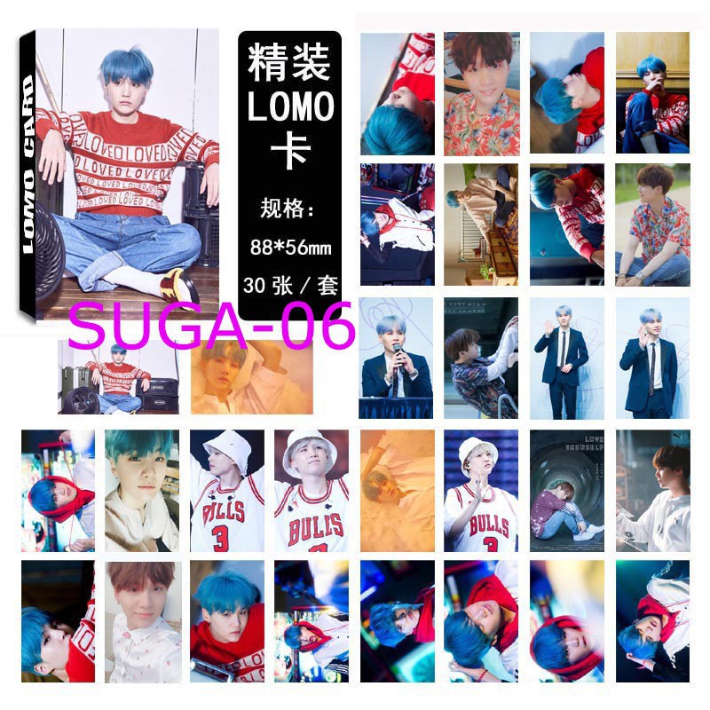 Set 30 tấm ảnh in lomo card SUGA nhóm BTS