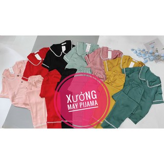 Bán Buôn Bán Sỉ Đồ Bộ Pijama Thiết kế Lụa tằm phối ren tay ngắn Pijama mặc thỏa mái phong cách Hàn Quốc