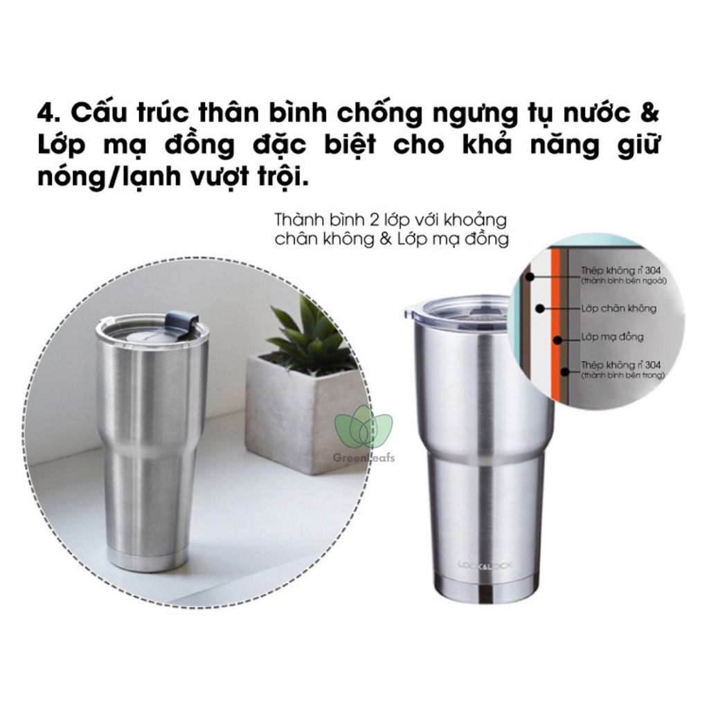 [Shop mới khai trương] Ly giữ nhiệt Lock&amp;Lock Swing Tumbler [350ml - 470ml - 700ml - 880ml]-LHC4138