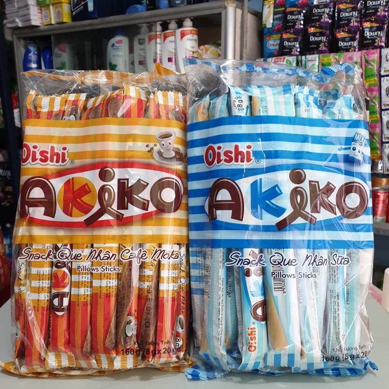 Snack Que Nhân sữa/cà phê Oishi Akiko gói 160g