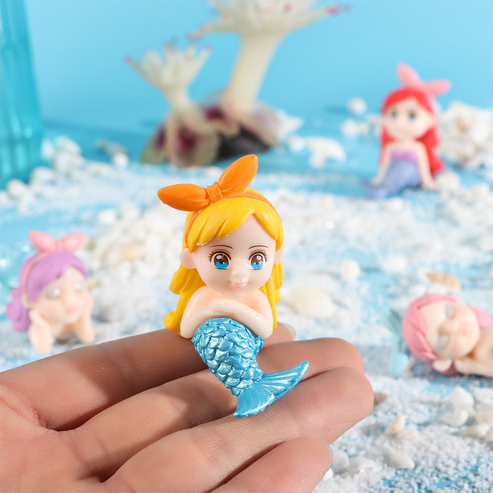 Đồ trang trí Nàng Tiên Cá Thu Nhỏ Nhiều Màu Sắc Dùng Trang Trí Tiểu Cảnh Sân Vườn DIY