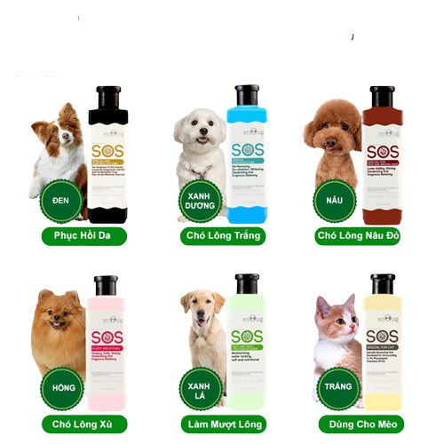 [CHÍNH HÃNG] Sữa tắm chó mèo SOS 530ml - Lida Pet Shop