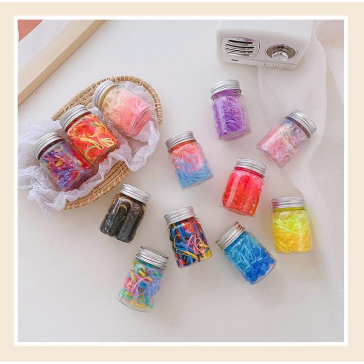 Hộp 100 Dây Buộc Tóc Trong Suốt Xinh Xắn C60