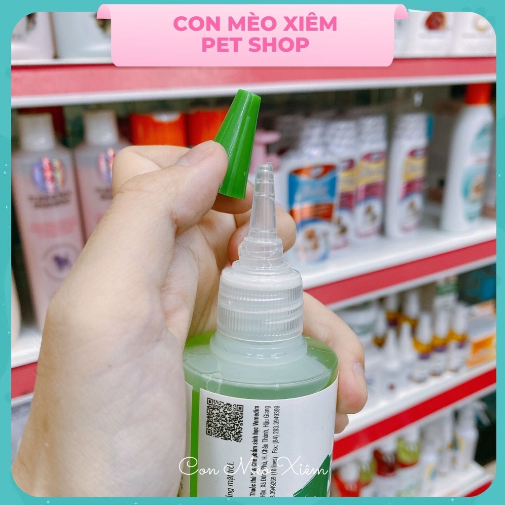 Nước vệ sinh răng chó mèo Vemedim 100ml, chăm sóc răng miệng mảng bám hôi miệng Con Mèo Xiêm