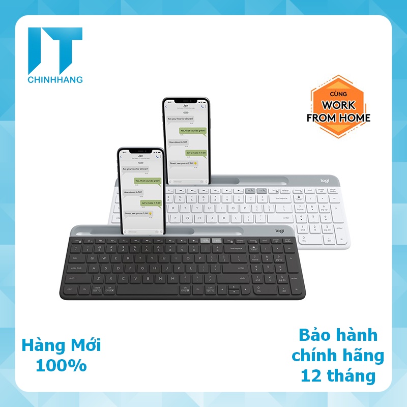 Bàn phím không dây bluetooth Logitech K580 Slim Multi device - Kết nối đa thiết bị - Hàng Chính Hãng