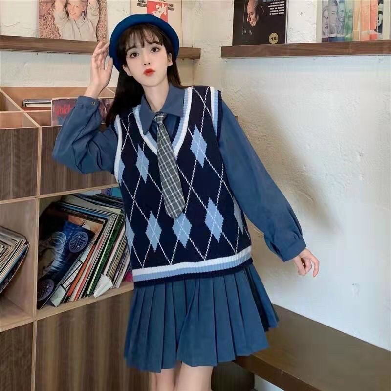 Sét gile +  váy sơ mi + cavat