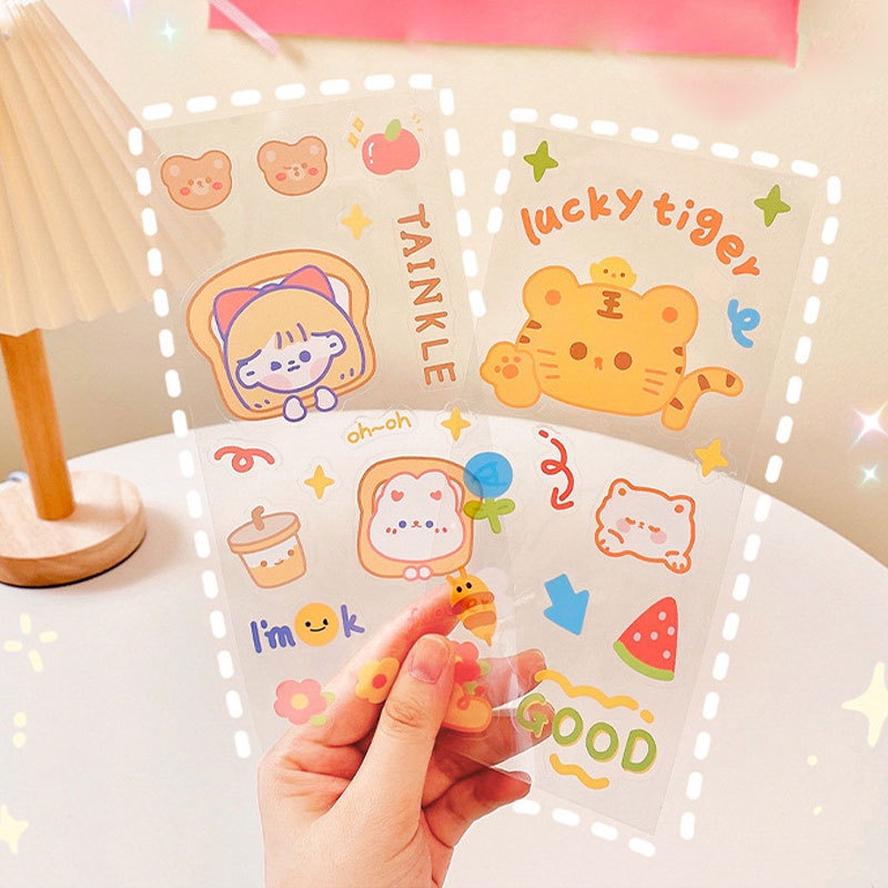 Miếng Dán Sticker Trong Suốt Chống Thấm Nước Cách Nhiệt Họa Tiết Hoạt Hình Dễ Thương