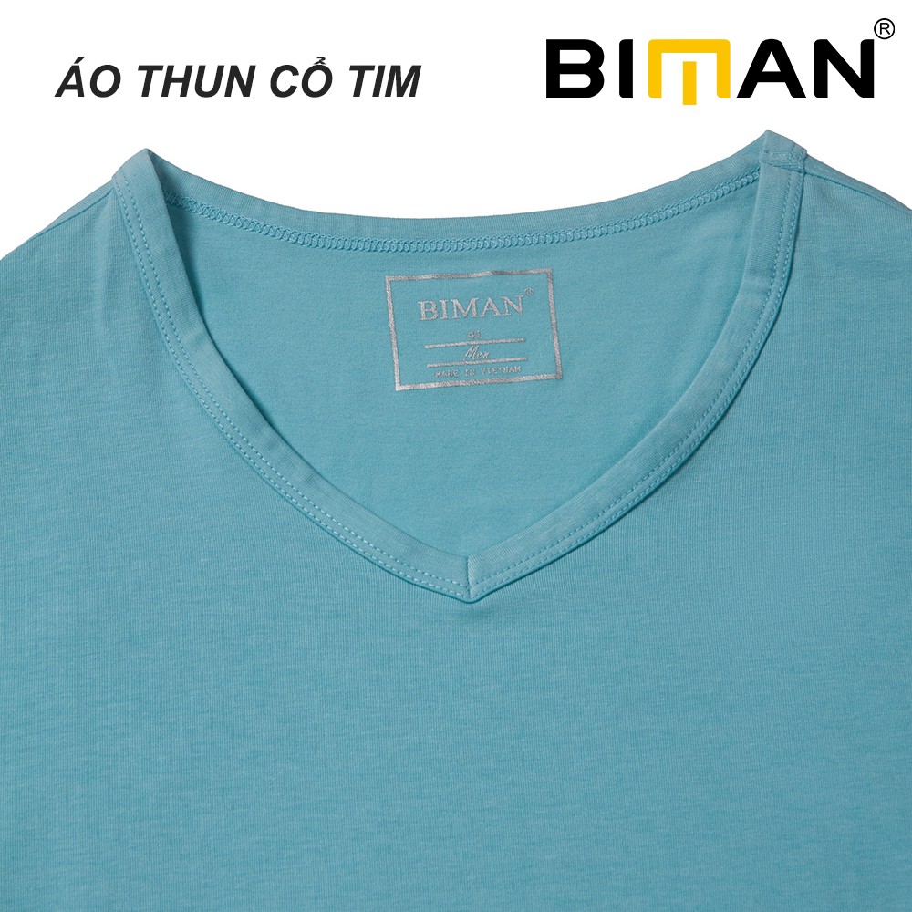 Áo phông nam thun cotton Biman by Biluxury co giãn 4 chiều basic trẻ trung 5APKB002XNG